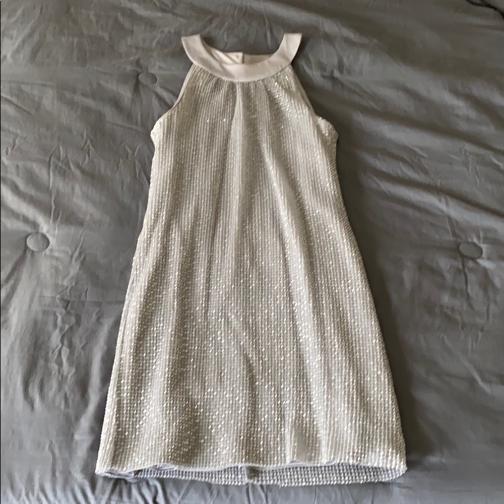 Sequined silver dress